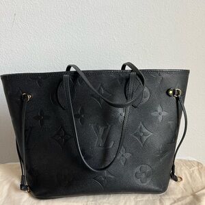 LOUIS VUITTON Empreinte Neverfull MM Tote Black